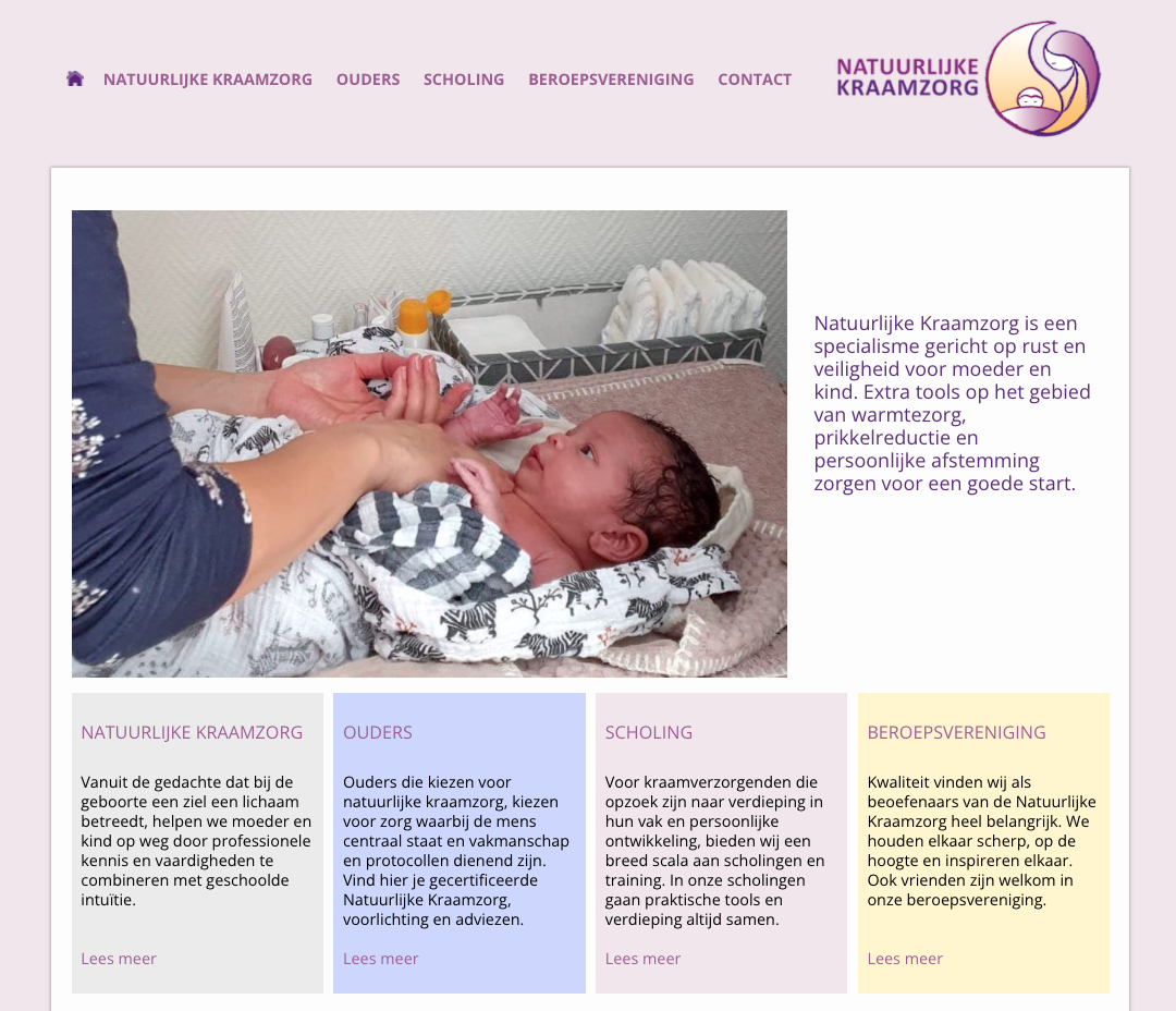 Website Natuurlijke Kraamzorg
